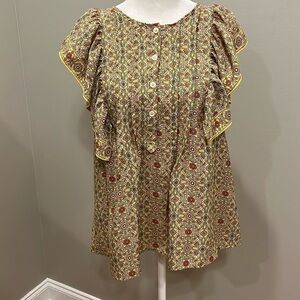 Max Studio Ruffle Sleeve Blouse Size Small